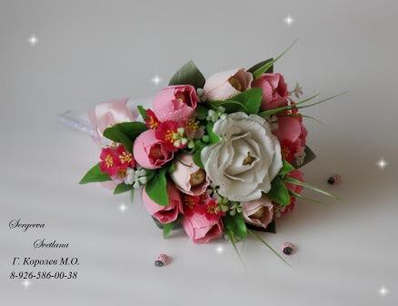 Кулёчек Роза с тюльпанами. Стоимость 800 руб.