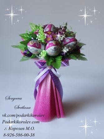 Букет из 7 киндер сюрпризов. Стоимость 1100 руб.